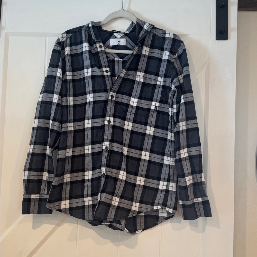 Flannel Hood Button Down